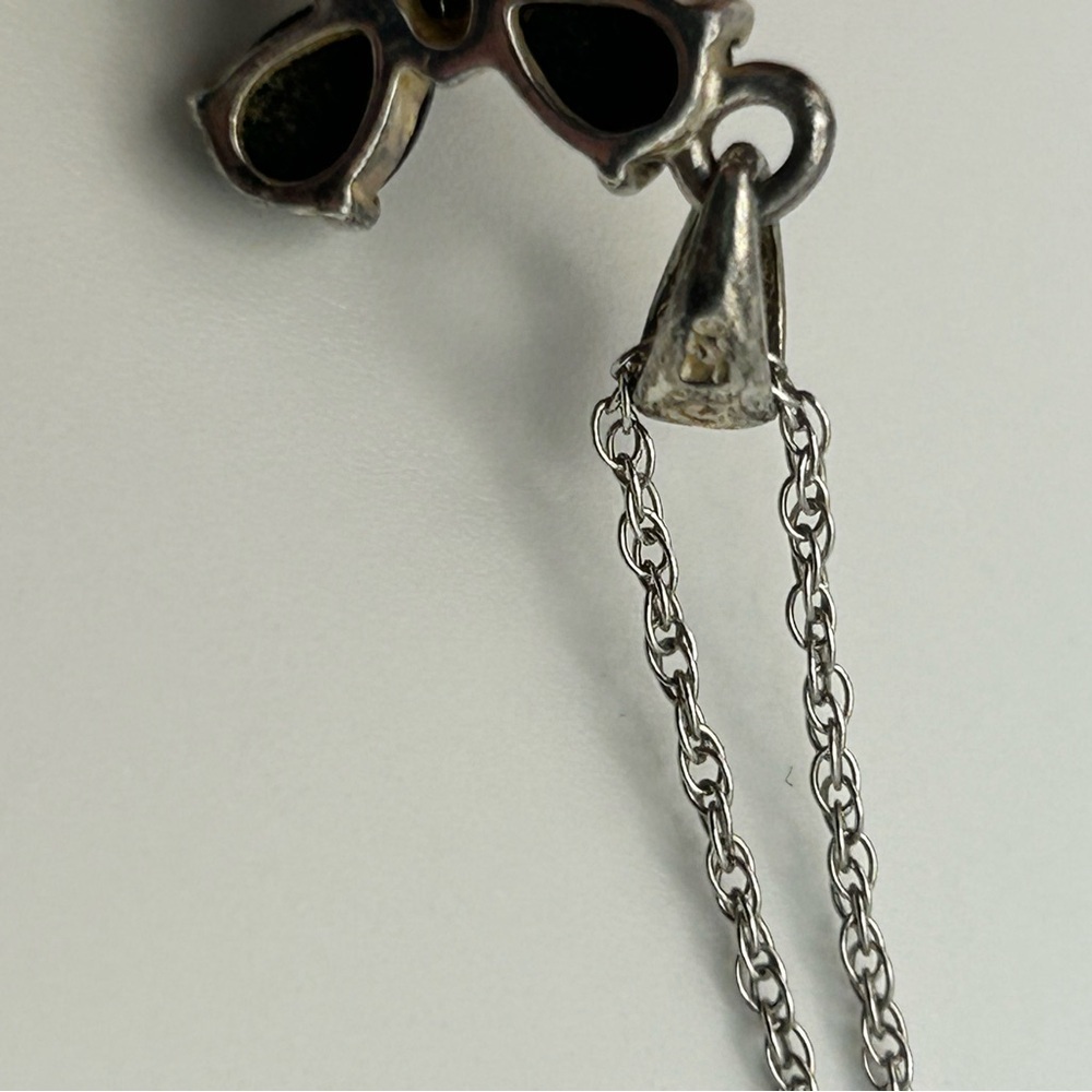 925 Sterling Silver & Black Onyx Cross Pendant Necklace 18" Stamped - Picture 9 of 13